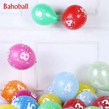 10pcs 12 Latex Baloni Zrak Oblački 0-9 Število Balonov Happy Birthday Party Dekoracijo Otroci Fant Dekle Stranka Ballon Število
