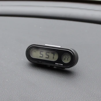 12V Digitalni LCD LED Avto, Dva V Enem Elektronska Ura Termometer Z Ozadja Auto Okras Avto Oprema Darila