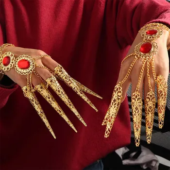1Pcs Moda Indijski Tajski Zlati Prst Zapestnica Sije Red Crystal Dekle Ples Trebuh Nakit