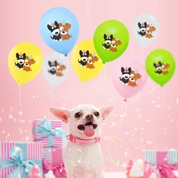 1Set Ljubek Pes Transparenti Torto Toppers Pes Stranka 12 Pisane Balone, Balone Živali Happy Birthday Party Dekoracijo Dobave