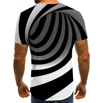2020 nov tri-dimenzionalni obračanje moška T-shirt poletje moda kratka sleeved 3D krog vratu vrhovi kvadratnih tri-dimenzionalni majica