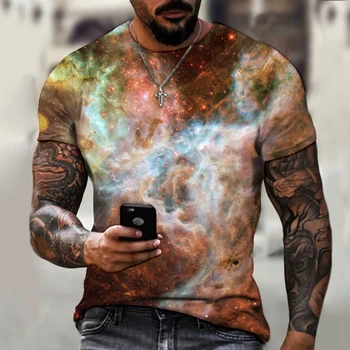 2021 Nov Univerzum Prostor Galaxy 3d T -Shirt Moški Ženske Otroci T Shirt 3d Tiskanja Star Nebo Kul Tees Fant Dekle Moda Ulične