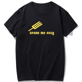 2021 Novih Moških Spank Mi Neumno Natisnjeni T Shirt Bič Veslo Kaznovati Discipline Bič Priložnostne Tee Bombaž O-vratu Črnega Beli Vrhovi