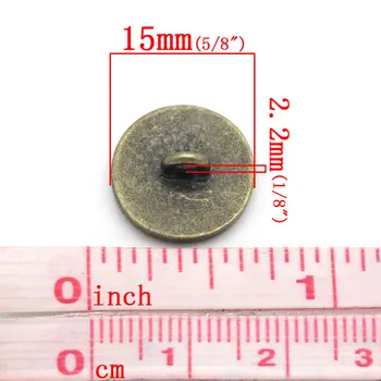 20PCs 15 mm Cink, ki Temelji Zlitine Krog Antično Bronasto Šivanje Kolenom Gumbi Za Šivanje DIY Ročno Gumbi Dekoracijo Šivanje Utensil