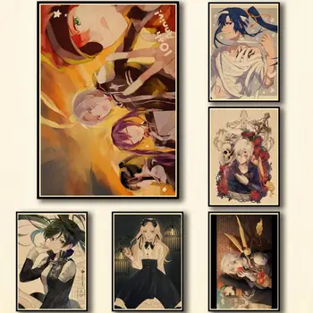 50 Modelov Anime D. Sivo-človek Kraftpaper Plakat Umetnine Fancy Stenske Nalepke za Coffee House Bar