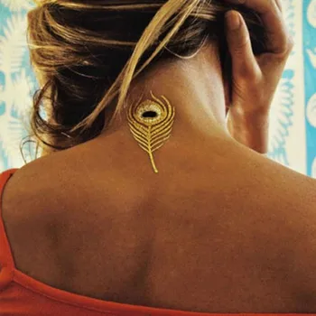 6Pcs Moda Začasni Tattoo Nalepke Seks Nepremočljiva Zlato Kovinske Nalepke, Izdelke Za Body Art Slikarstvo