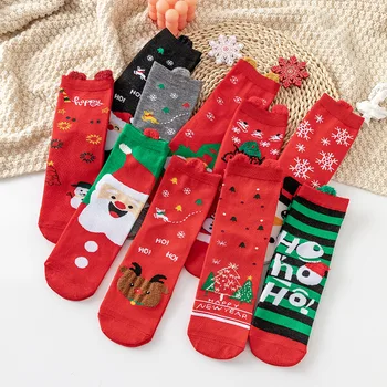 Božič lepe ženske nogavice smešno snežaka, santa claus božično drevo elk risanka vzorec osebnosti v cev darilo nogavice