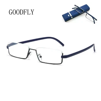 Branje Očala Moški Ženske Anti-Modra Svetloba Očala Kvadratnih Kovinskih Pol Okvir Očala TR90 Očala Z ohišjem, ki je Optičnih Očal 2021