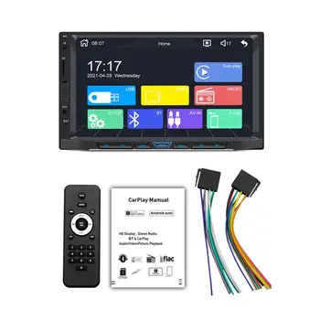 Brezžični Mp5 Predvajalnik 7 Palčni LCD-zaslon na Dotik 2 Din Carplay Zaslon na Dotik Stereo Bluetooth, Android Auto, MP3, USB