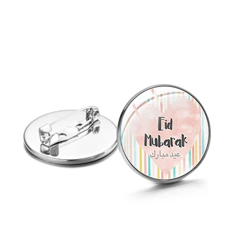 CHSXY Ramadana Eid Mubarak Temo Broška Stekla Chrysoprase Muslimani Islam Ramadana Festival Stranka Značke Silver Plated za Muslimanske Darila