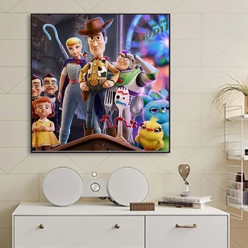 Disney Igrača Zgodba Olje na Platno Slikarstvo na Wall Art Plakat in Tisk Stenskih slikah, za Dnevna Soba Dekoracijo Doma