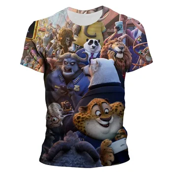 Disney srčkan Zootopia Judy in Nick risanka Zootropolis 3D tiskanja ženske T-shirt O-vratu puloverju kratka sleeved priložnostne ulične