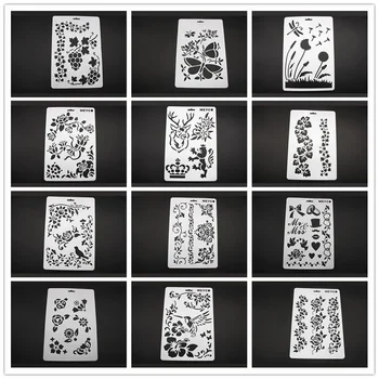 DIY Matrice Stensko Slikarstvo Album Kolorit Reliefi Album Dekorativni Papir, Kartice Predlogo
