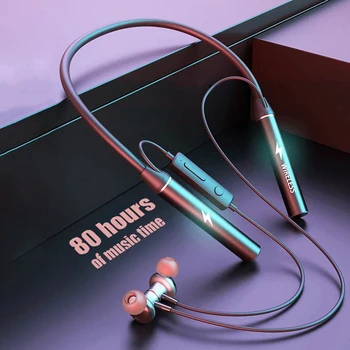 EARDECO 5.0 Bluetooth Slušalke Šport Neckband Slušalke Z Mikrofon Stereo HI-fi Brezžične Slušalke TF Kartice Kovinskih Čepkov za Slušalke