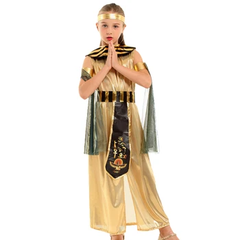 Egiptovski Starš-otrok Kostum Kleopatra Egipt Kraljica Cosplay Carnival Party Seksi Zlati Halloween maskiranje