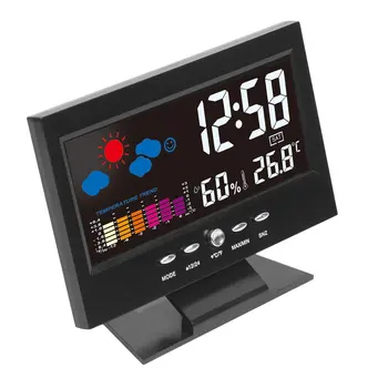Elektronski Digitalni LCD Namizna Ura Temperatura Vlažnost Monitor Uro, Termometer, Higrometer Vremenska Napoved Tabela Ura