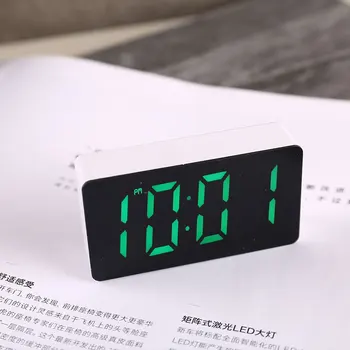 Elektronski Watch Ogledalo Desk Clock Alarm Doma Pohištvo Tabela Digitalni Spalnica Dekoracijo In Opremo Za Pametno Uro Wake-Up