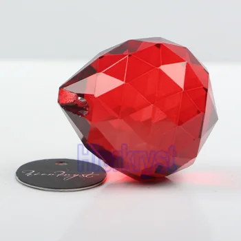 HIERKYST 20 mm Rdeča Kristalno Kroglice Suncatcher Prizme Obeski za Lestenci Deli Lučka Mavrica Visi Kapljice 2 kos #2048-5B