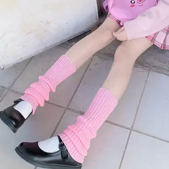 Japonski Lolita Sladko Dekle Lutka Leg Ogrevalnike Pletene Noge Kritje Ženske Svoboden Slog Škornji Kolena Visoki Nogi, Toplejše Nogavice Kopice Nogavice