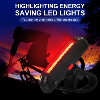 Kolesarske Luči Nepremočljiva Jahanja Kolesa Kolo LED Rep Svetilka COB USB Polnilne Rep Luči, Kolesarske Opreme, Kolesarski Šport