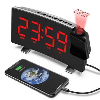 LED Digitalni Smart Budilka Watch Tabela Elektronski Namizne Ure Za Spalnico Wake up FM Radio Čas Projektor Snooze Funkcijo