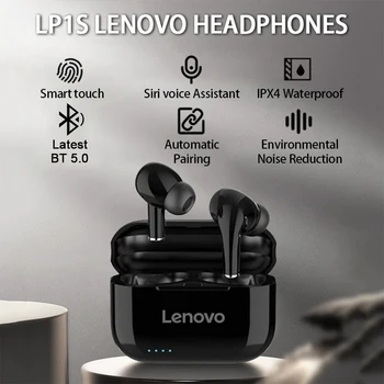 Lenovo LP1S TWS Bluetooth Slušalke Športne Brezžične Slušalke Stereo Čepkov HiFi Glasbe Z Mic LP1 S Za Android IOS Pametni telefon