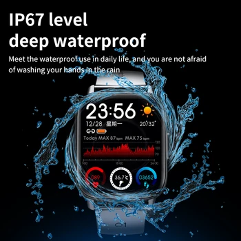 LIGE 2021 Pametno Gledati Moški Ženske Nepremočljiva Smartwatch Telesne Temperature, Spremljanje Športnih Fitnes Zapestnica Band Za Android iOS