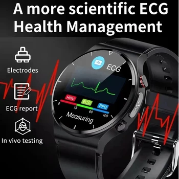 LIGE Zdravje Pametno Gledati Moške EKG+PPG Telesne Temperature, Krvnega Tlaka, Srčnega utripa, Nepremočljiva Brezžični Polnilnik Smartwatch 360*360 HD
