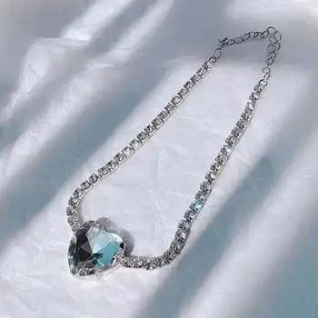 Luksuzni Nosorogovo ljubezen ogrlica za ženske peneče kristalno ogrlica Poročne Poročni Modni Nakit darilo za rojstni dan pribor