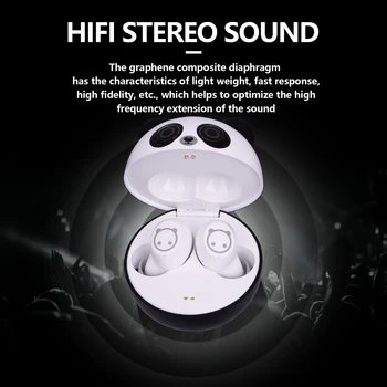 LYMOC Panda Risanka Brezžične Slušalke Bluetooth 5.0 Slušalke Dotik TWS Auriculares Mikrofon za Prostoročno Klicanje Video Music