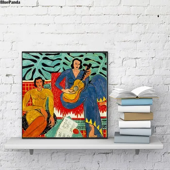 Matisses Glasbeni Plakat Letnik Wall Art Platno Natisne Sliko Modularni Slike Za Dnevni Sobi Na Steni Doma Dekor