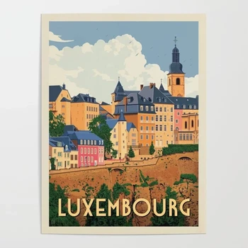 Modularna Platno HD Natisne Letnik Potovanja Slike Wall Art Poslikave Doma Dekoracijo Luksemburg Plakate Za Dnevna Soba Brez Okvirja
