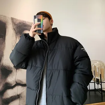 Moški Harajuku Mehurček Plašč Zimski Suknjič 2021 Mens Ulične Priložnostne Parka Korejski Par Oblačila Prevelik Napihovalka Jakne