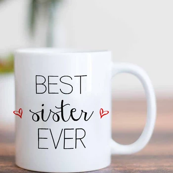 Najboljše Sestra Kdaj Kave Vrč 11 oz Keramični Mleko Čaj Pokal Najboljše Sestre, Prijatelje, Darilo za Rojstni dan