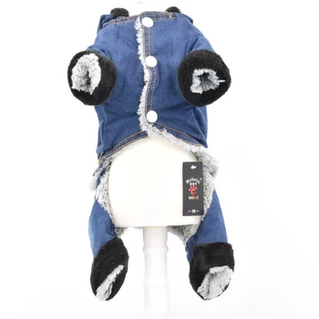 Najnovejši Design Toplo Pes Kavbojke Gostila Štiri Noge za Hišne živali Oblačila za Jesen in Zimo Denim Tkanine Pes Jumpsuits Potrebščine za Domače živali