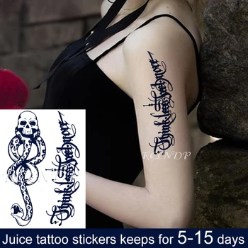 Nepremočljiva Začasno Sok črnilo Tattoo Nalepke Osebnih Lobanje Kača Pismo Sadni Gel dolgotrajno tatoo Umetnosti za Moške, Ženske