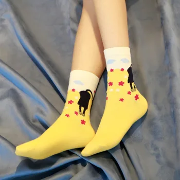 Nova Moda Candy Barve Luštna Mačka Ženske Dekle Bombažne Nogavice Japonska Harajuku Smešno Priložnostne Poceni Novost, Umetnost, Vintage