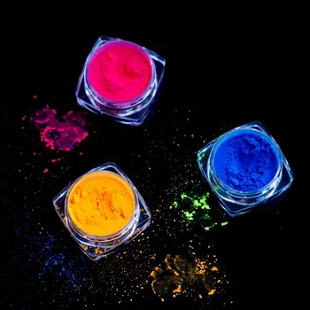 Novo Neon Pigment v Prahu Fluorescentna Nohtov Bleščice Nastavite Plezati Ombre Chrome Prah DIY Gel lak Za Manikuro Nohtov Art Okras