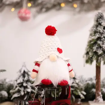 Osvetljeno Božično Gnome Santa Božič Palček, Pletene Lutka Z Lučmi Počitnice Dekoracije Predstavlja Za Domačo Mizo Božično Pa