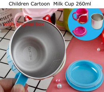 Otroke, Risanka Mleka Pokal 260ml Ustvarjalne Pijte Vodo Drinkware Sok Skodelico iz Nerjavečega Jekla Vrčkov