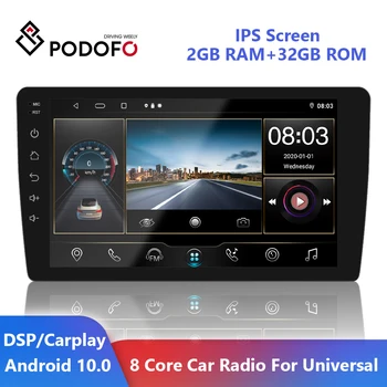 Podofo Stereo Sprejemnik Android 10.0 2Din avtoradio 9