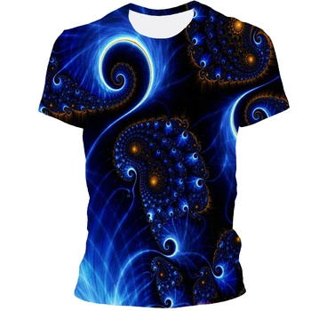 Poletje 3D tiskanje moška T-shirt priložnostne kratka sleeved O-vratu moška T-shirt majica fashion star oblak krpo 3D T-shirt vrh