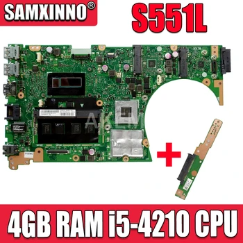 Pošlji penzion+ S551LN REV 2.2 Matično ploščo Za Asus V551L S551L S551LB S551LN R553L Laptop mainboard z GT840M 4GB RAM i5-4210 CPU
