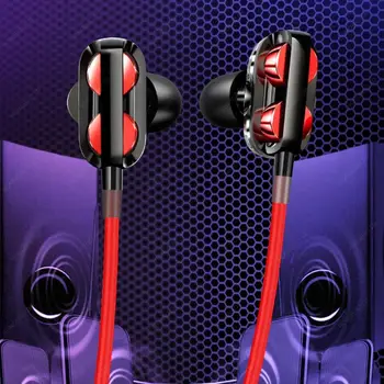Profesionalni Šport Slušalke z Dvojno Vozniki Super Bass HiFi Glasbeni Čepkov Slušalka Universal 3,5 mm V uho Žične Slušalke