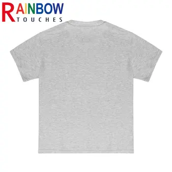 Rainbowtouches Moški T-shirt Športnih Bombaž Fit Spusti Ramena blagovne Znamke Prazno Mens T-Majice Prevelike Hlače Čiste Barve Sodobna Eleganca