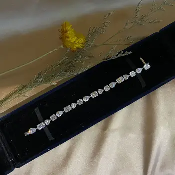 Različne rezanje Moissanite Diamantno Zapestnico 925 Sterling Silver Poroka Stranka zapestnice Bangle za ženske Čar Nakita