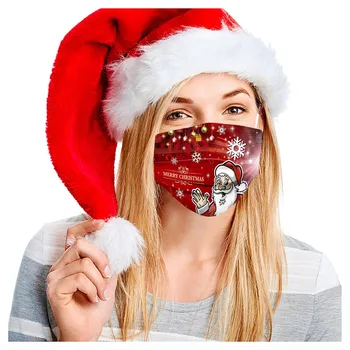 Razpoložljivi Unisex Natisnjeni Božič Mehko Maske Za Odrasle 3-Layer 50PC Maske 2021 Stranka obraz dekoracijo novo leto 2022 Mascaras