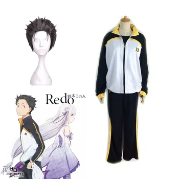 Re Nič Subaru Natsuki Jactet Cosplay Kostume Emilia cosplay kostume, Šport, Anime T-shirt Moški Vrhovi Hlače Lasulje