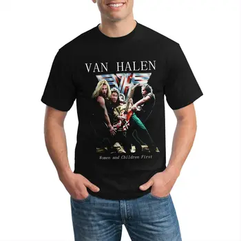Redki Van Halen Andfirst Črna 1 Anime Moški majica s kratkimi rokavi Prevelik T-shirt Črna Detelja Halloween