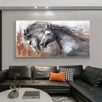 Ročno Poslikane Povzetek Konj Slikarstvo Ročno Oljna slika Na Platnu Teče Konj Wall Art Živali Akrilnega Slikarstva, Dom Dekor